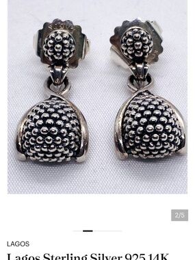 LAGOS Sterling Silver Beaded Drop Earrings - Silver